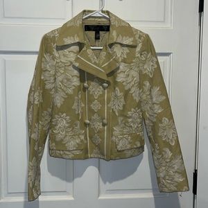 Brocade Women Jacket, Lite Sage fully lined double breasted, size 8 Apostrophe